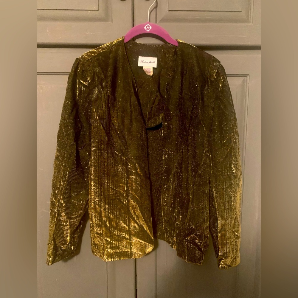 Boston Maid sheer jacket in gold tones. Size 12
